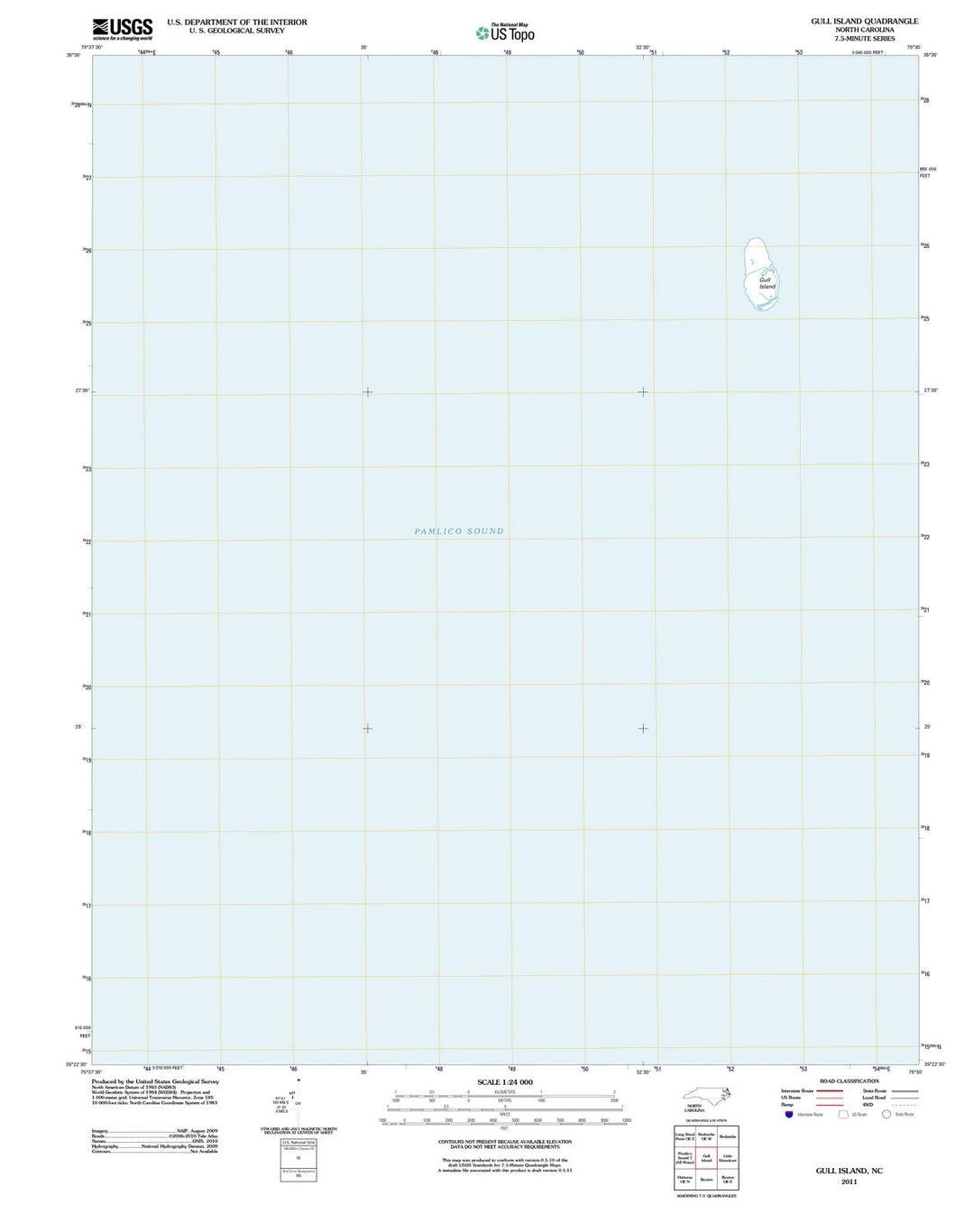 2011 Gull Island, NC - North Carolina - USGS Topographic Map