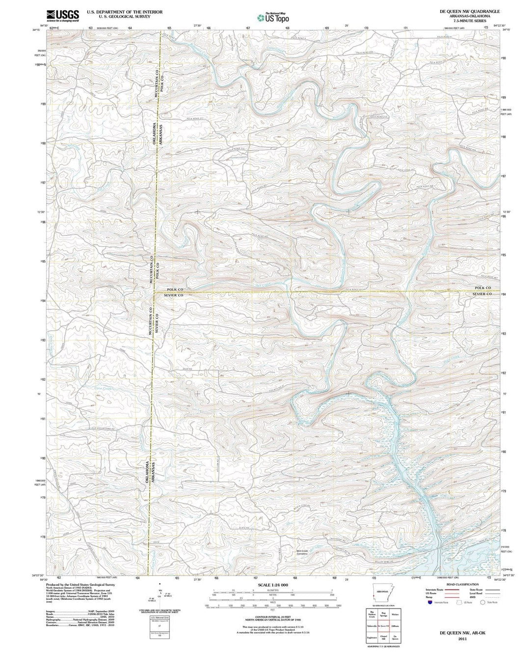 2011 De Queen, AR - Arkansas - USGS Topographic Map