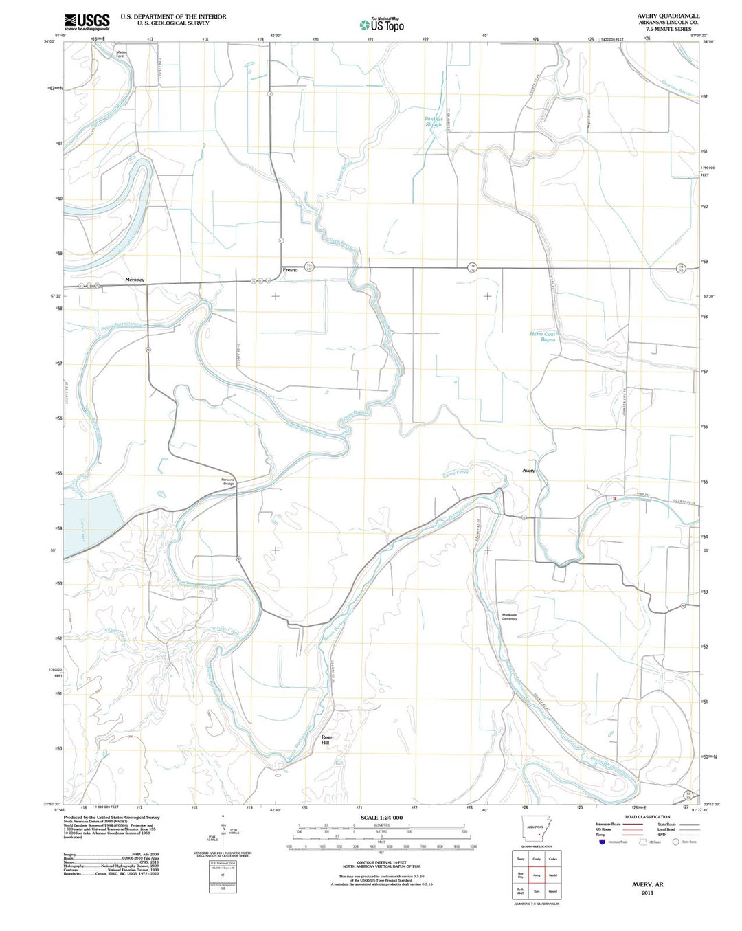 2011 Avery, AR - Arkansas - USGS Topographic Map