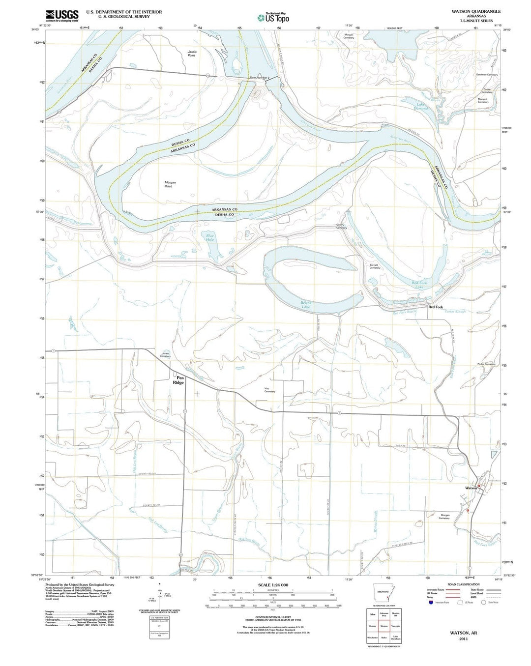 2011 Watson, AR - Arkansas - USGS Topographic Map