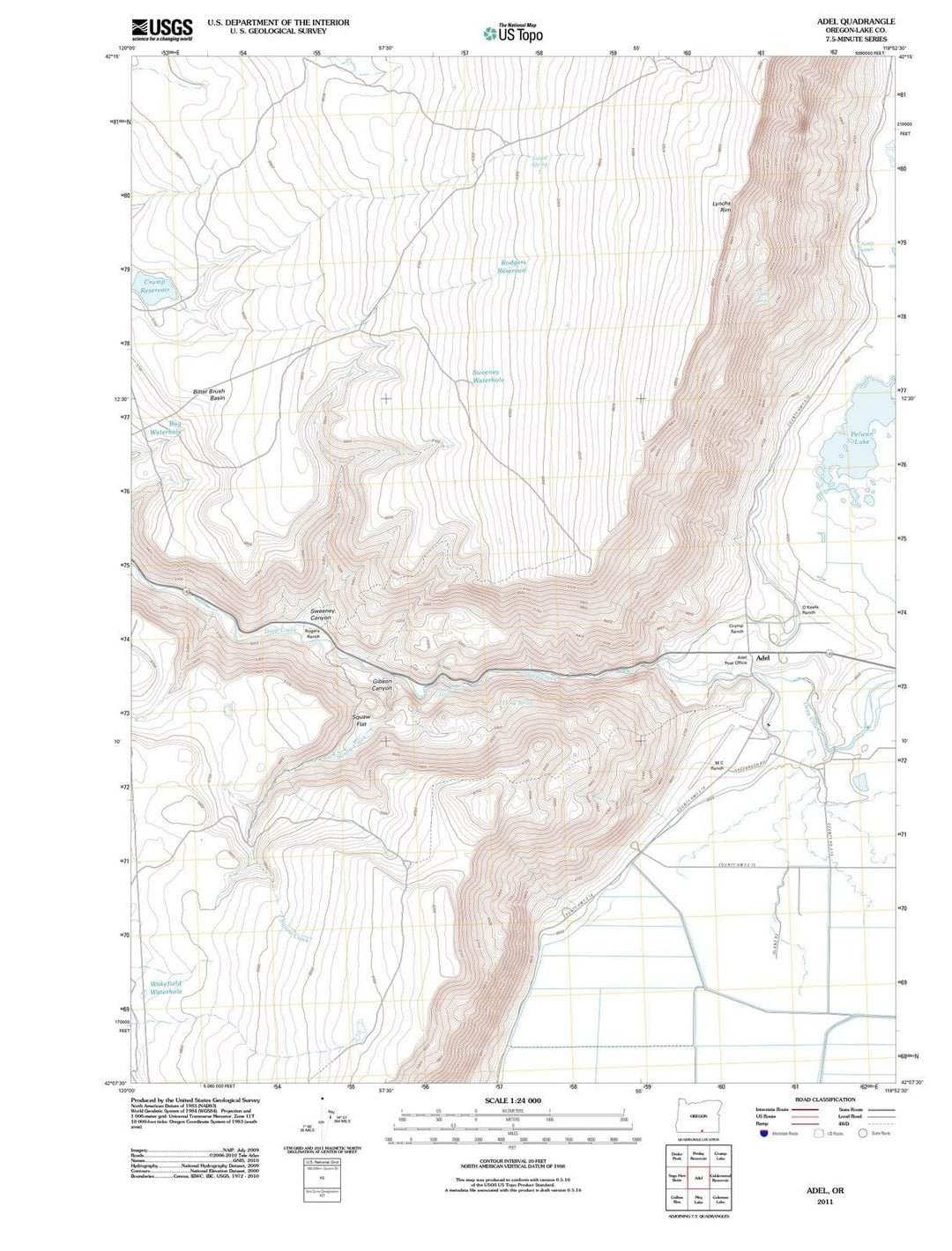 2011 Adel, OR - Oregon - USGS Topographic Map