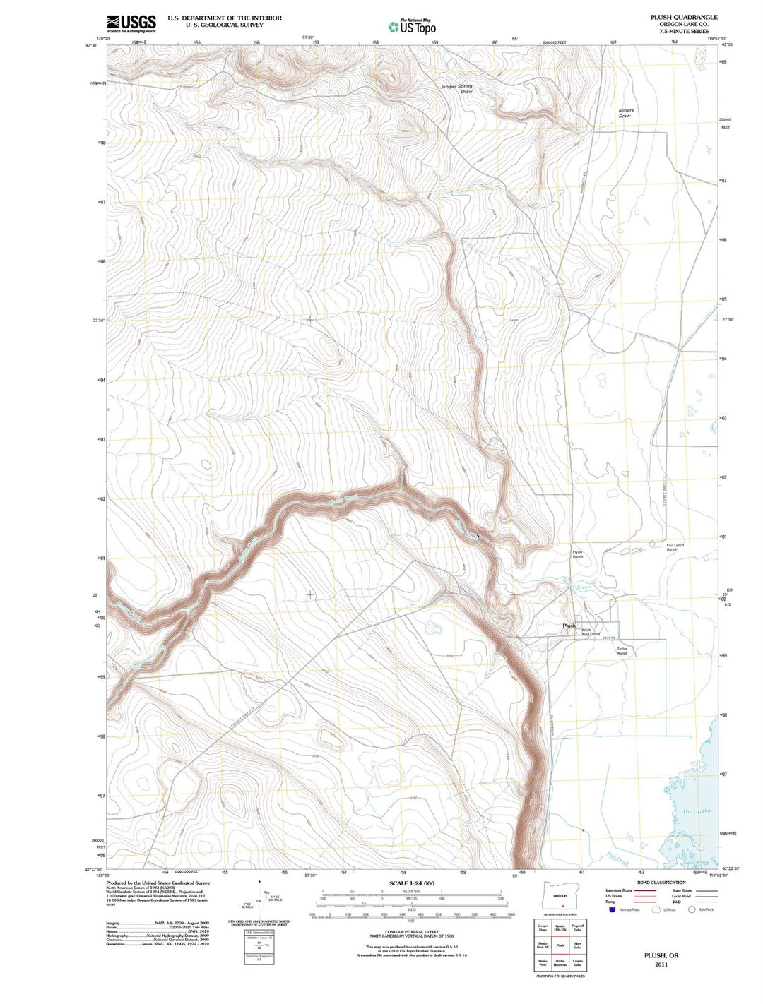 2011 Plush, OR - Oregon - USGS Topographic Map