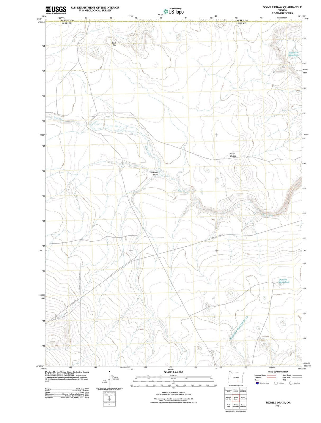 2011 Sixmileraw, OR - Oregon - USGS Topographic Map