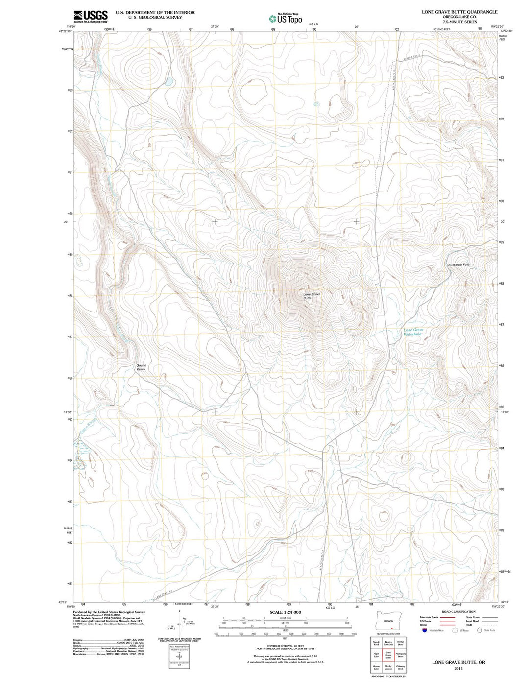 2011 Lone Grave Butte, OR - Oregon - USGS Topographic Map