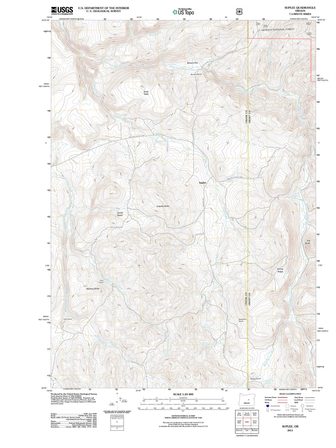 2011 Suplee, OR - Oregon - USGS Topographic Map