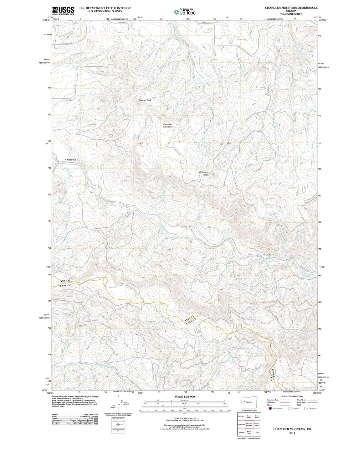 2011 Chandler Mountain, OR - Oregon - USGS Topographic Map