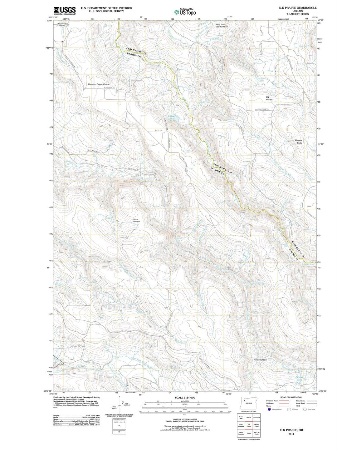 2011 Elk Prairie, OR - Oregon - USGS Topographic Map