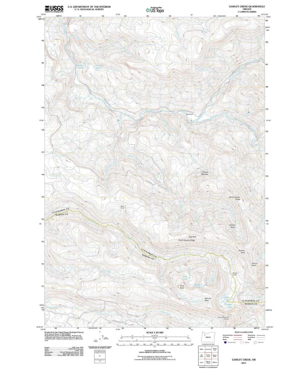 2011 Gawley Creek, OR - Oregon - USGS Topographic Map