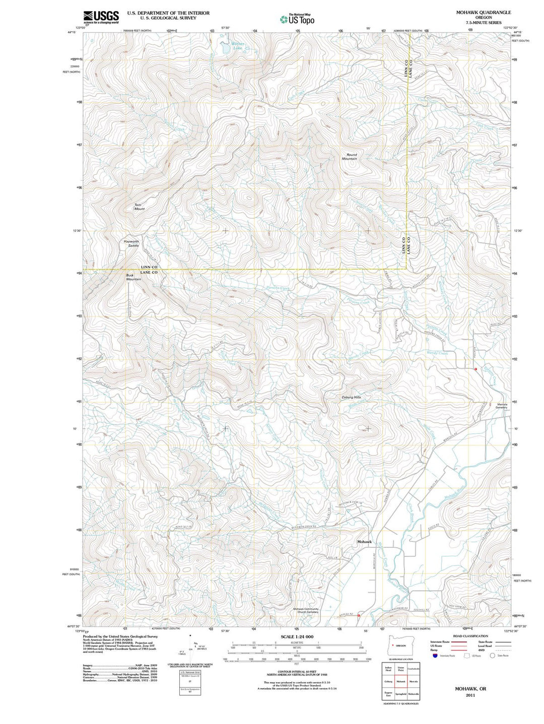 2011 Mohawk, OR - Oregon - USGS Topographic Map