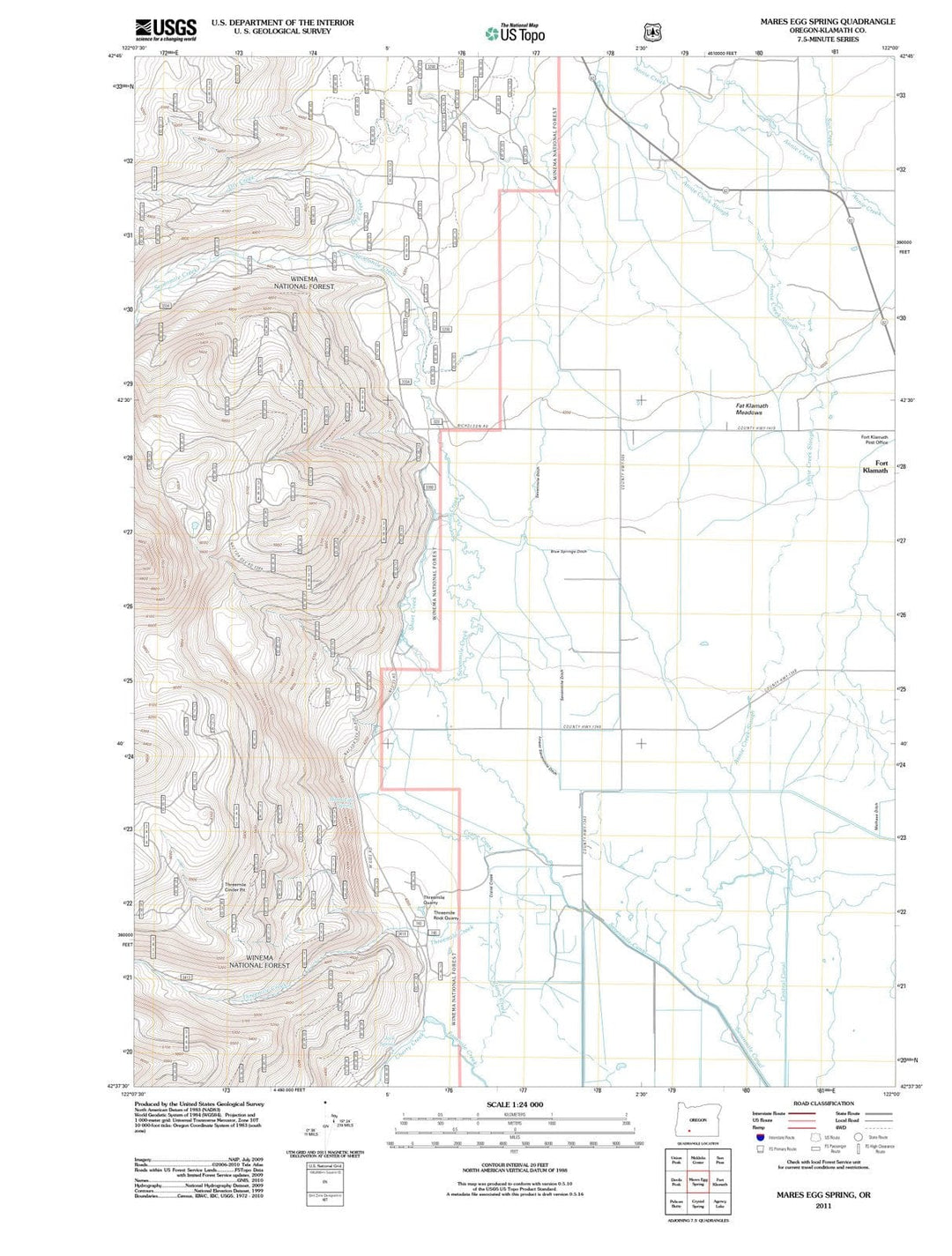 2011 Mares Egg Spring, OR - Oregon - USGS Topographic Map