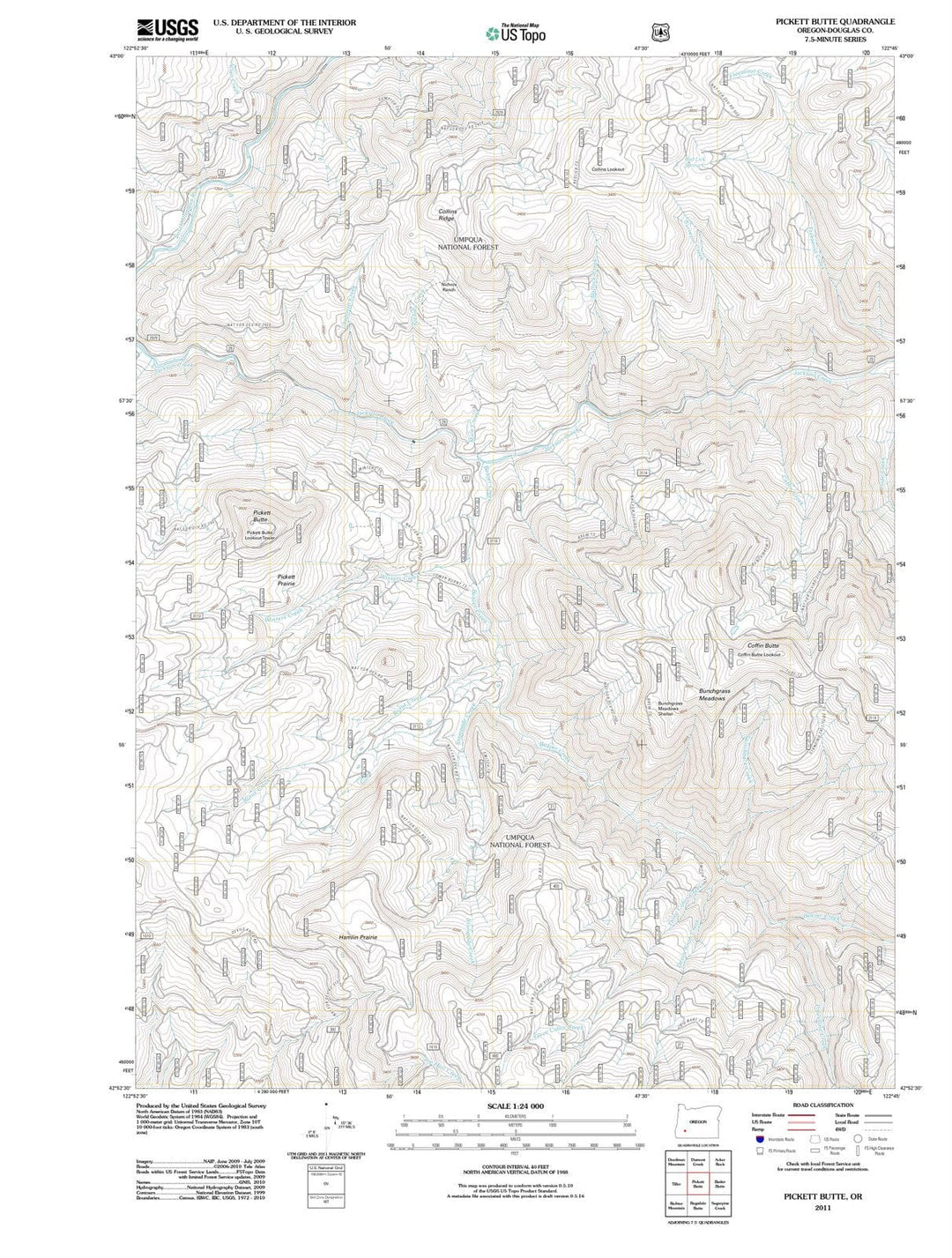 2011 Pickett Butte, OR - Oregon - USGS Topographic Map