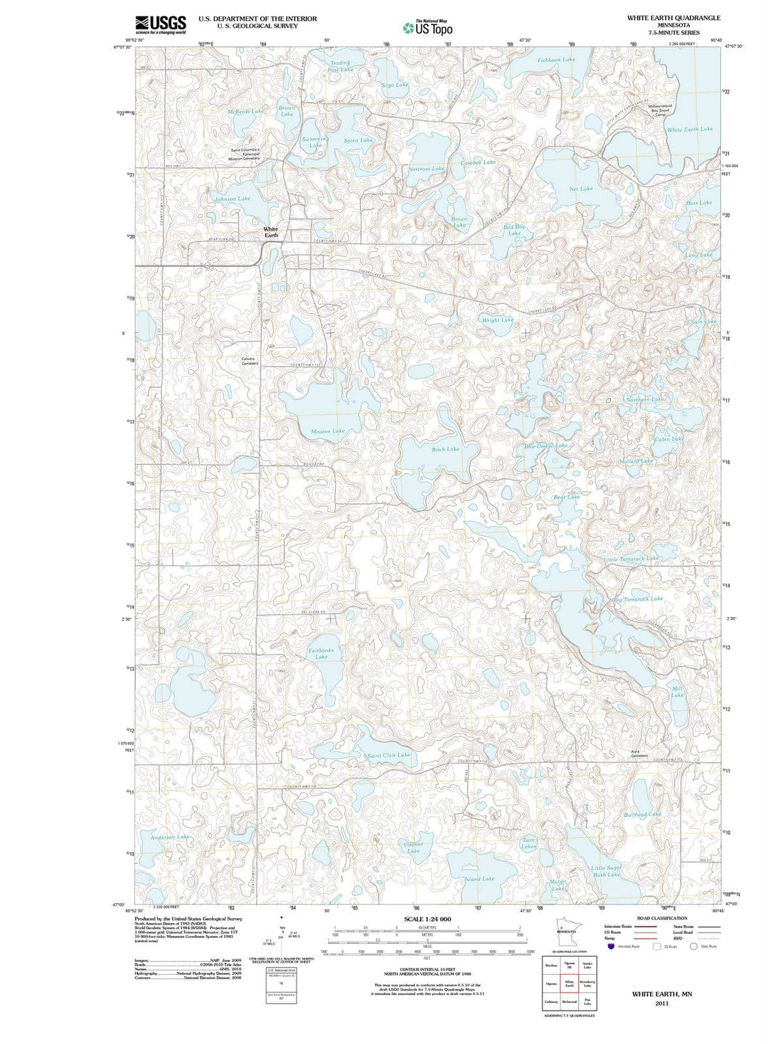 2011 White Earth, MN - Minnesota - USGS Topographic Map