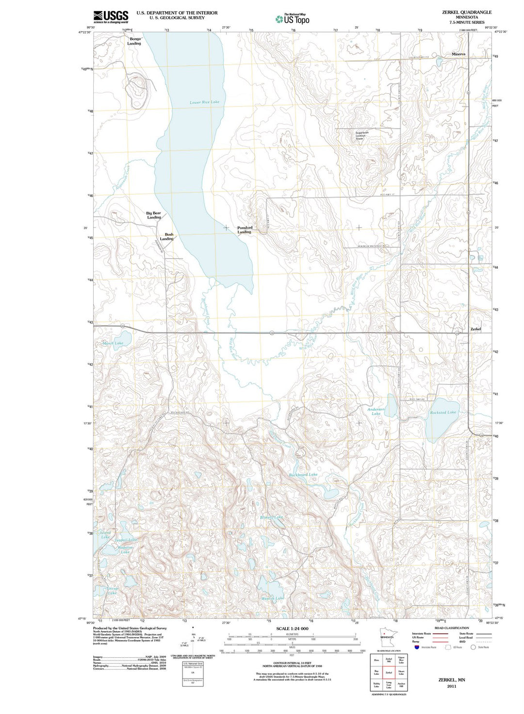 2011 Zerkel, MN - Minnesota - USGS Topographic Map