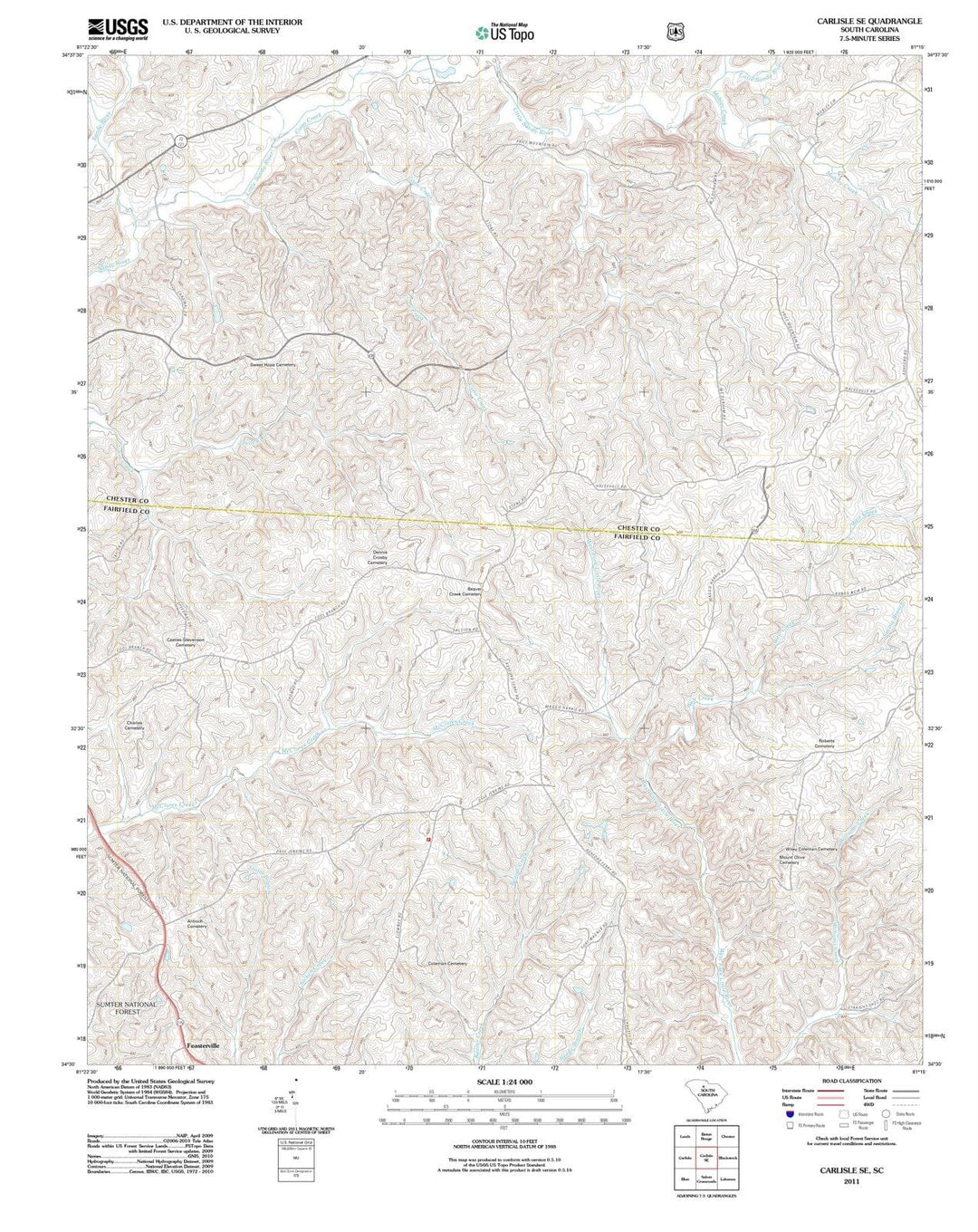 2011 Carlisle, SC - South Carolina - USGS Topographic Map