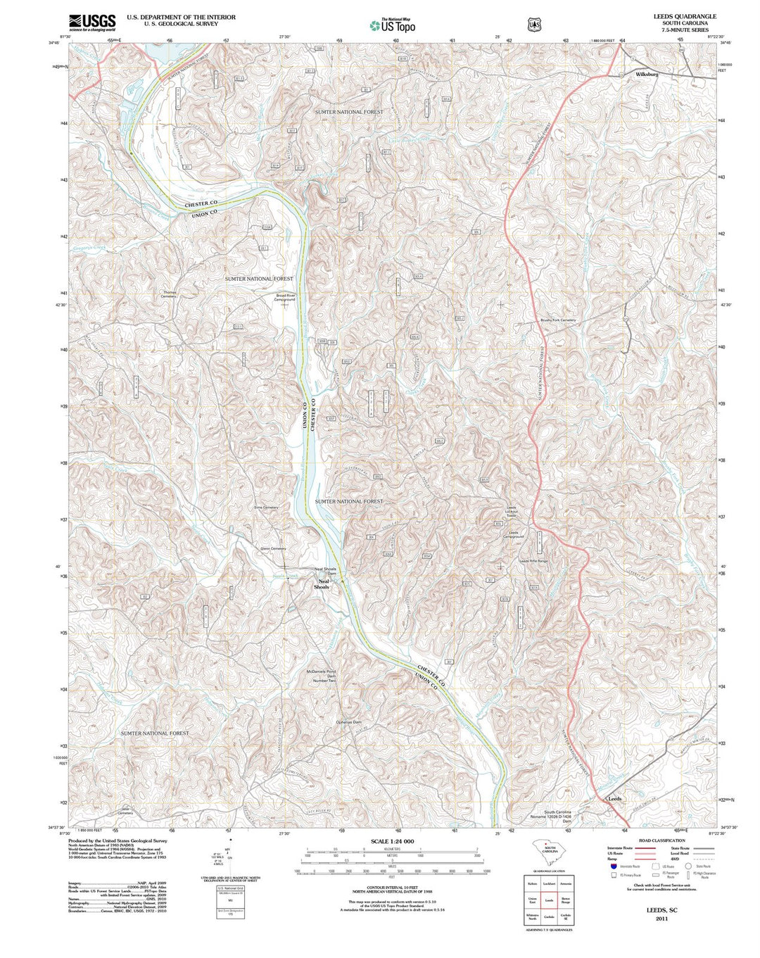 2011 Leeds, SC - South Carolina - USGS Topographic Map
