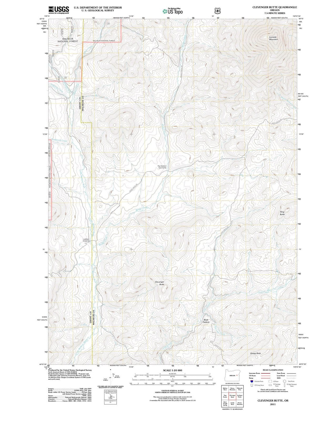 2011 Clevenger Butte, OR - Oregon - USGS Topographic Map