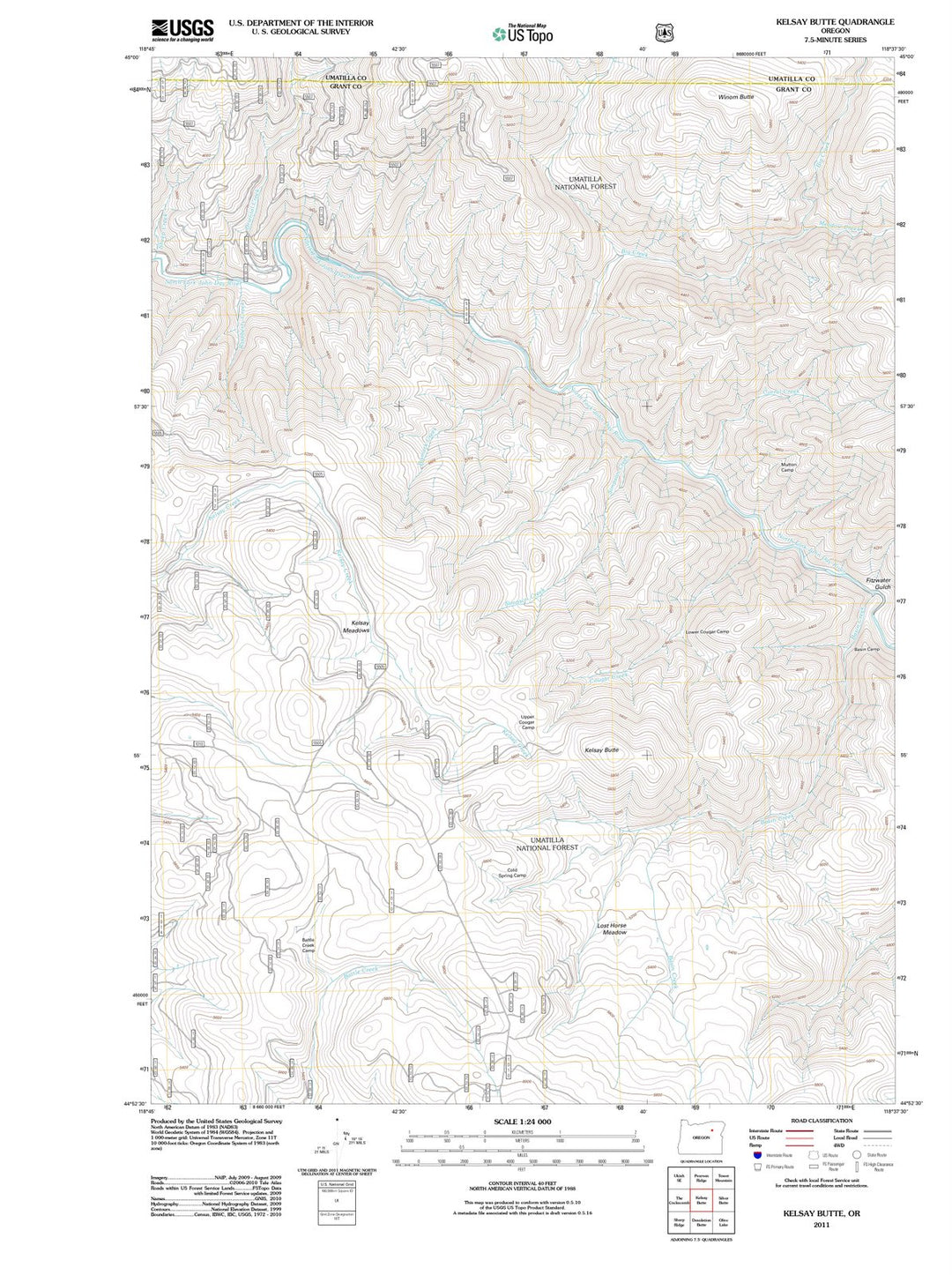 2011 Kelsay Butte, OR - Oregon - USGS Topographic Map