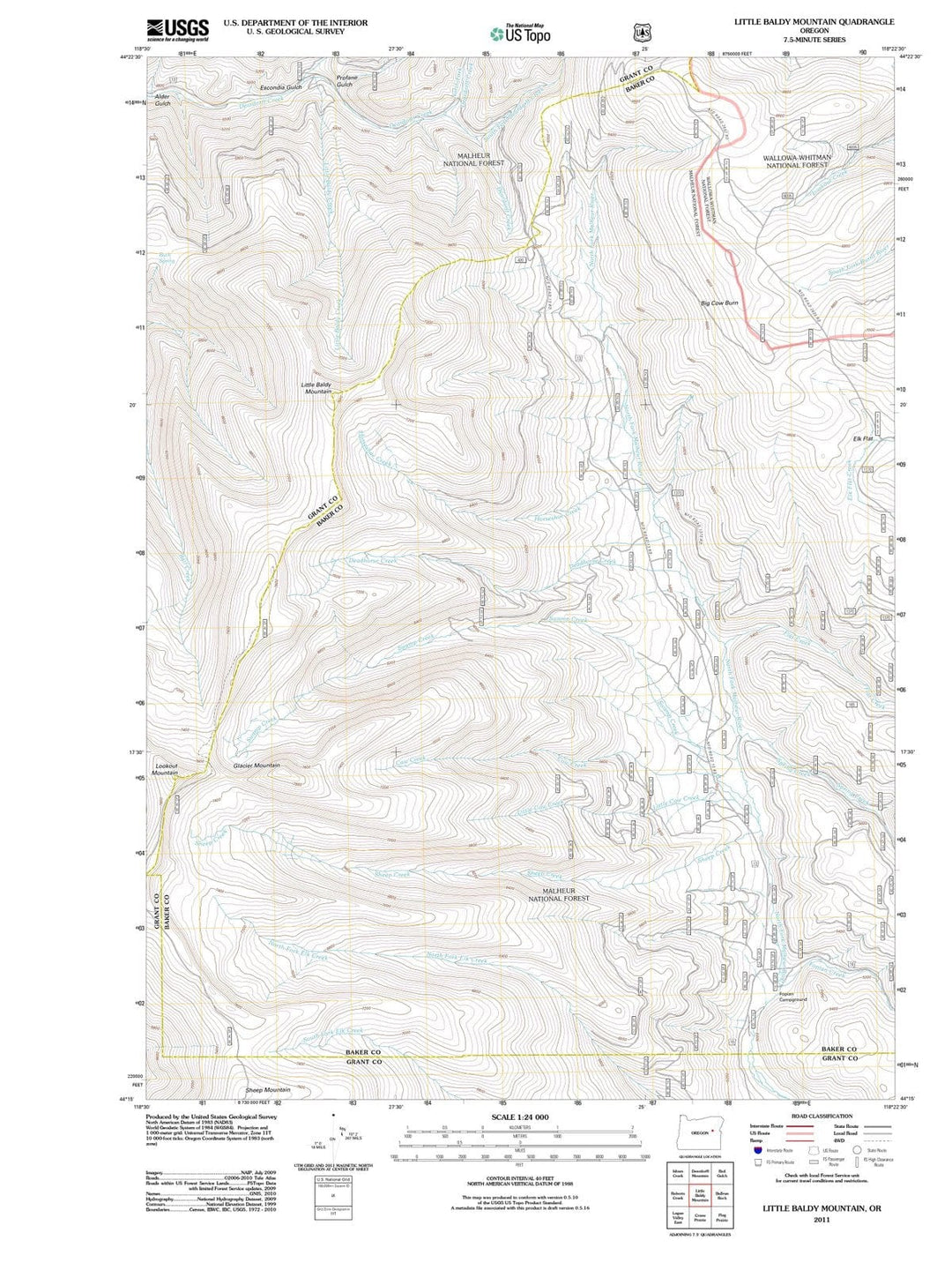 2011 Little Baldy Mountain, OR - Oregon - USGS Topographic Map