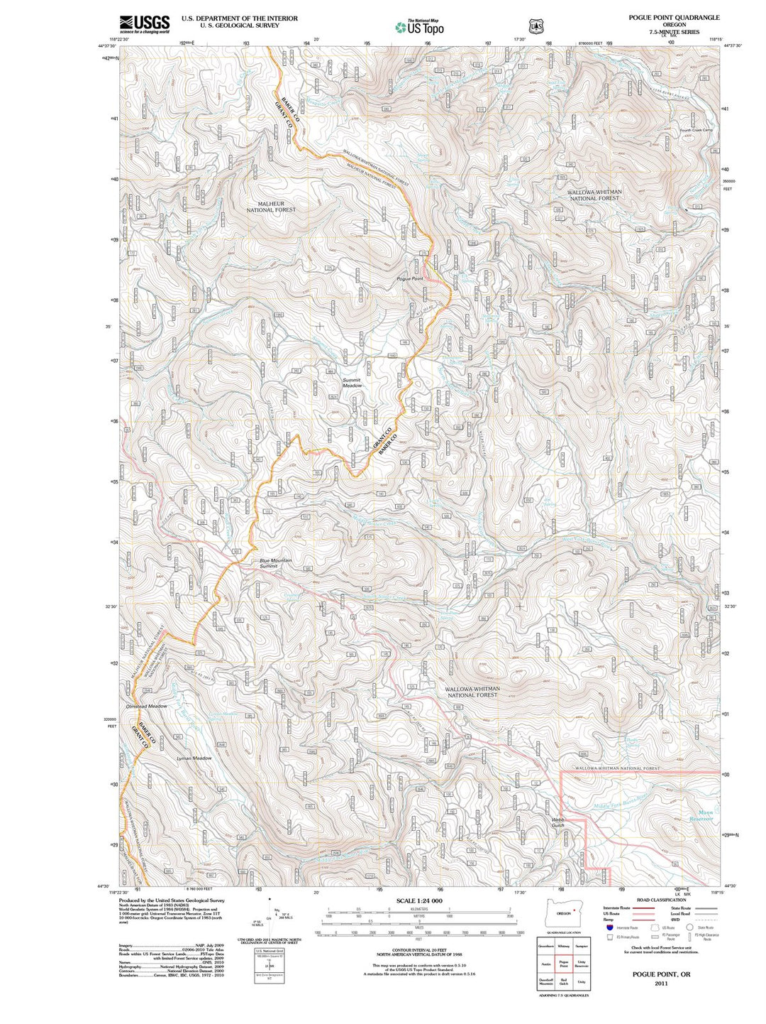 2011 Pogue Point, OR - Oregon - USGS Topographic Map