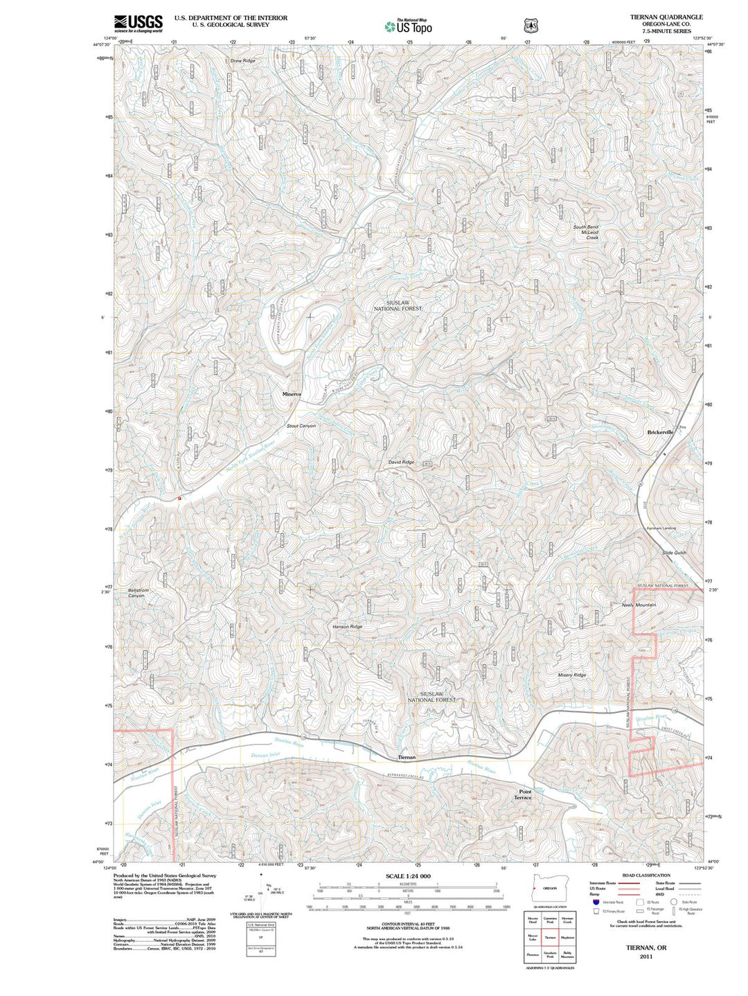 2011 Tiernan, OR - Oregon - USGS Topographic Map