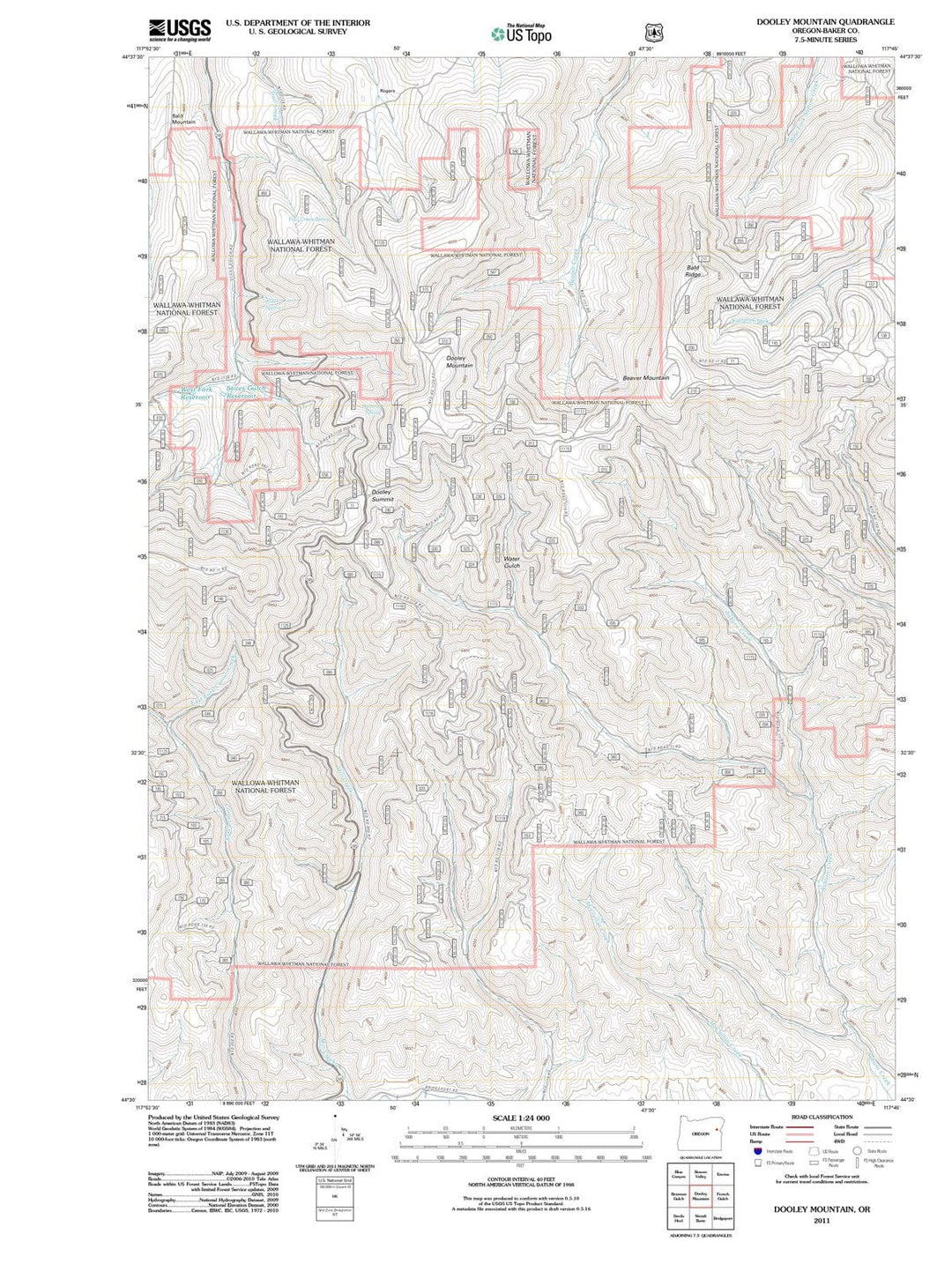 2011 Dooley Mountain, OR - Oregon - USGS Topographic Map