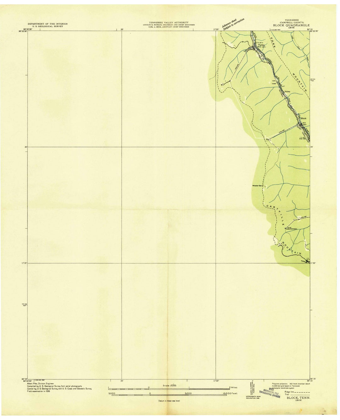 1936 Block, TN - Tennessee - USGS Topographic Map