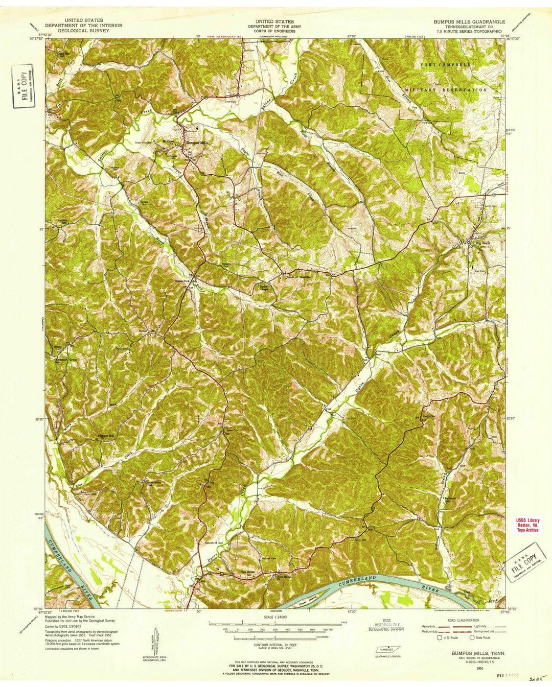 1951 Bumpus Mills, TN - Tennessee - USGS Topographic Map