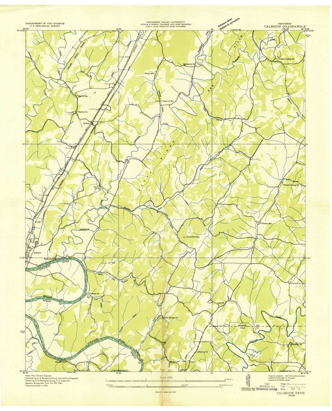 1935 Calhoun, TN - Tennessee - USGS Topographic Map