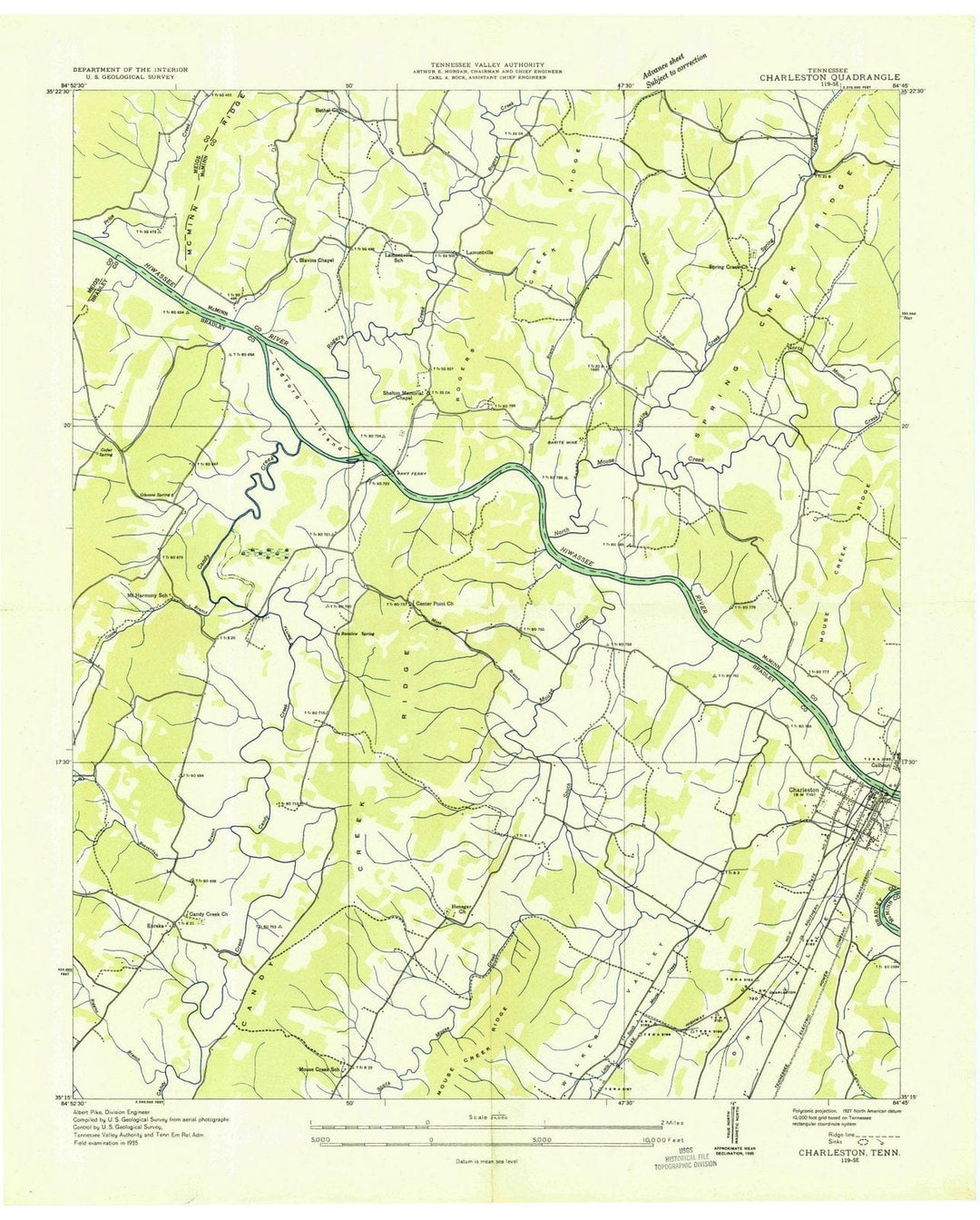1935 Charleston, TN - Tennessee - USGS Topographic Map