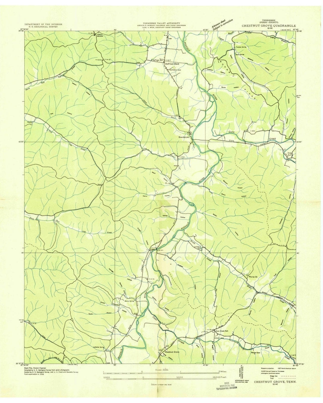 1936 Chestnut Grove, TN - Tennessee - USGS Topographic Map