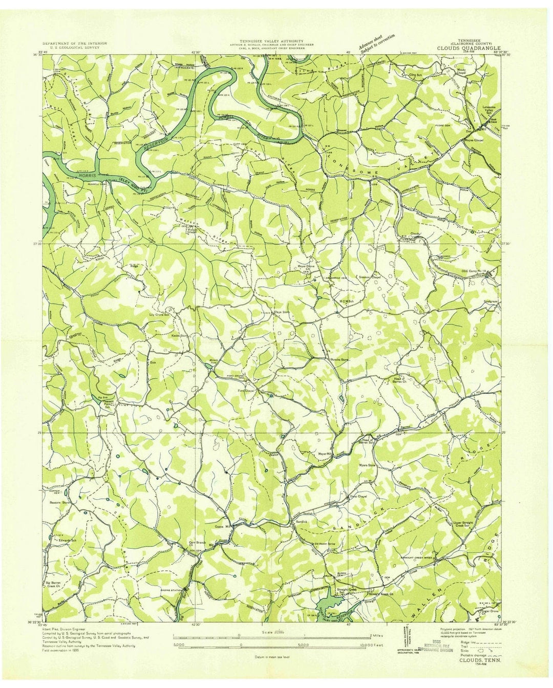 1936 Clouds, TN - Tennessee - USGS Topographic Map