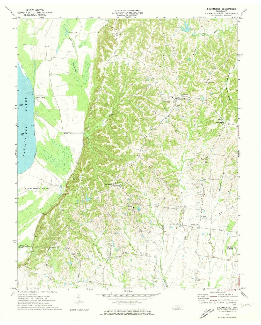 1970 Drummonds, TN - Tennessee - USGS Topographic Map