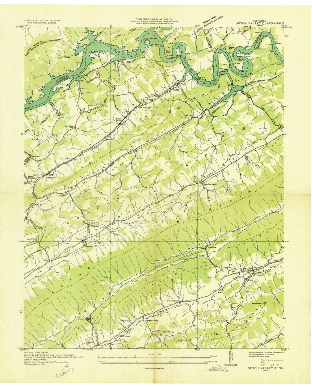 1936 Dutch Valley, TN - Tennessee - USGS Topographic Map