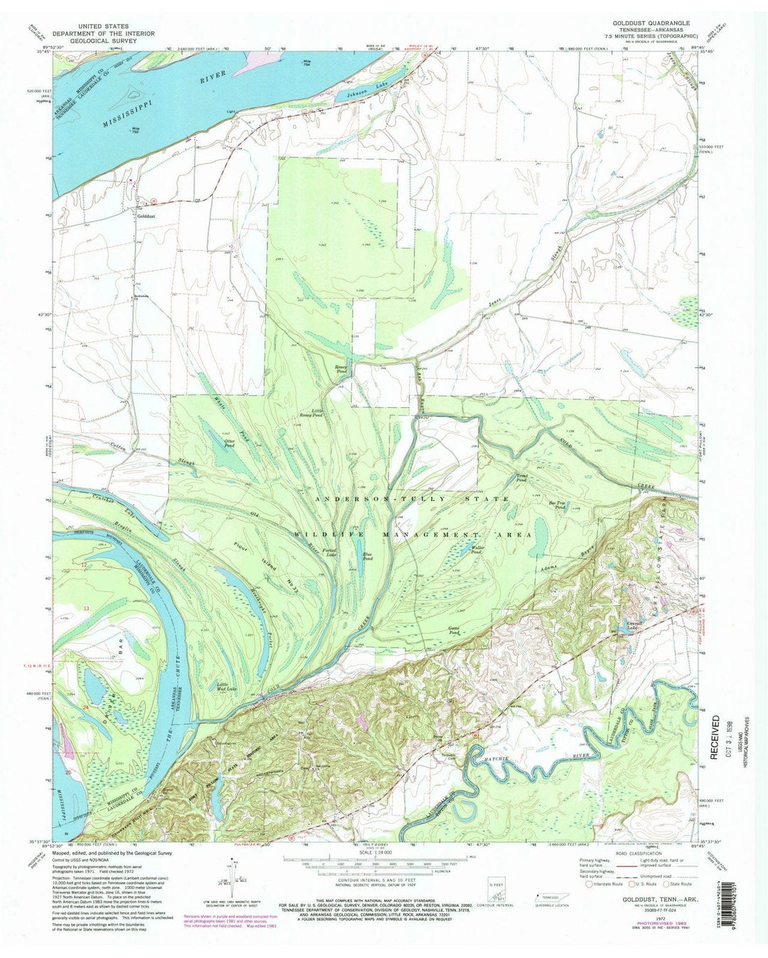 1972 Golddust, TN - Tennessee - USGS Topographic Map