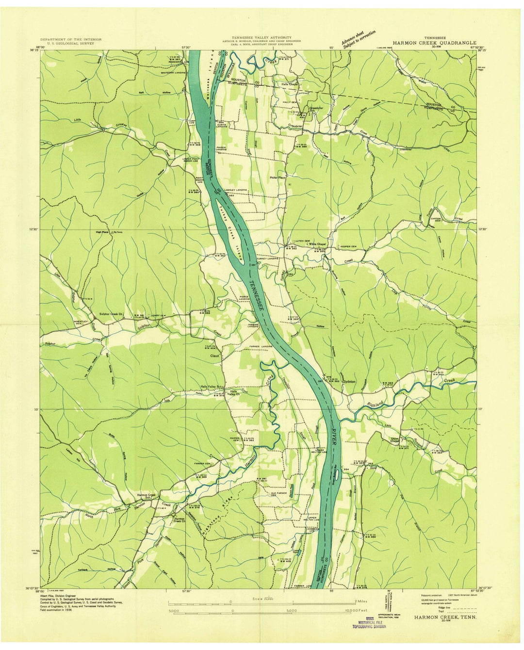 1936 Harmon Creek, TN - Tennessee - USGS Topographic Map