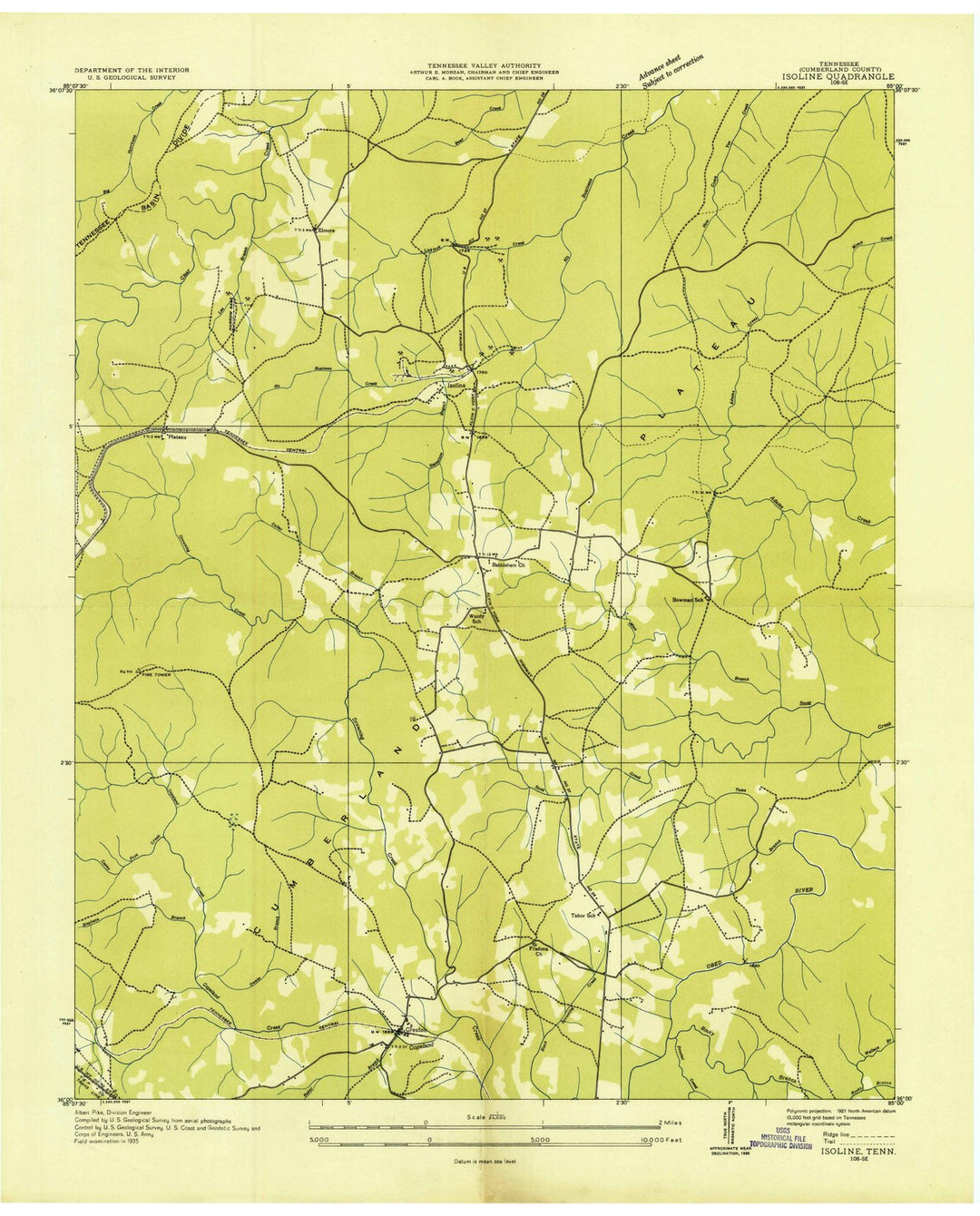 1935 Isoline, TN - Tennessee - USGS Topographic Map