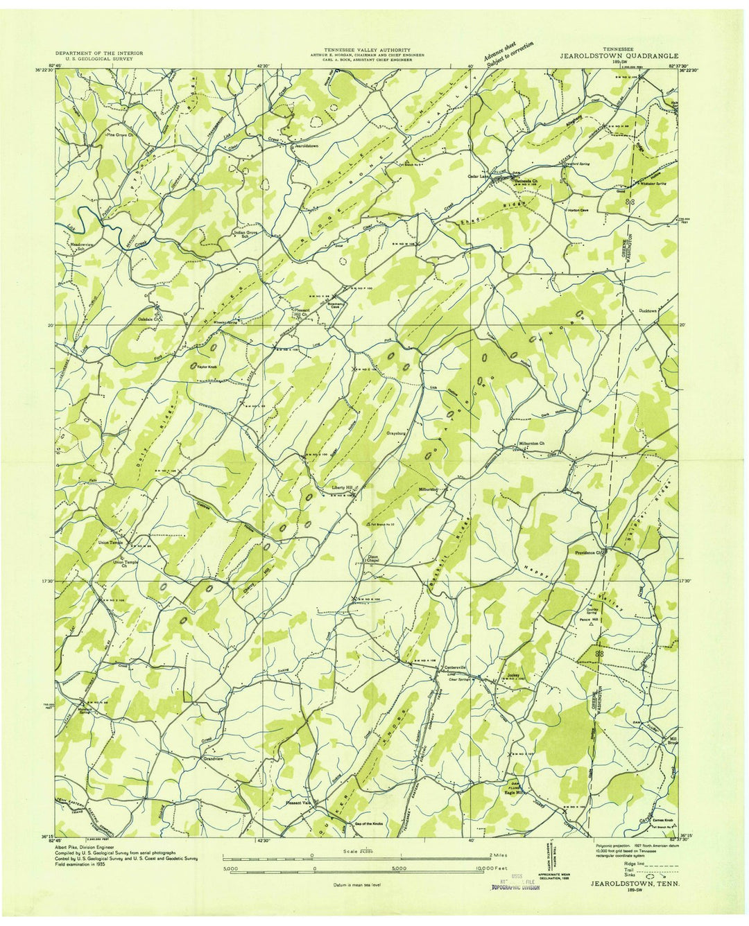 1935 Jearoldstown, TN - Tennessee - USGS Topographic Map