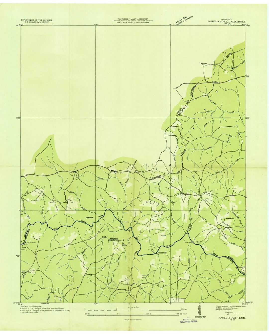 1936 Jones Knob, TN - Tennessee - USGS Topographic Map