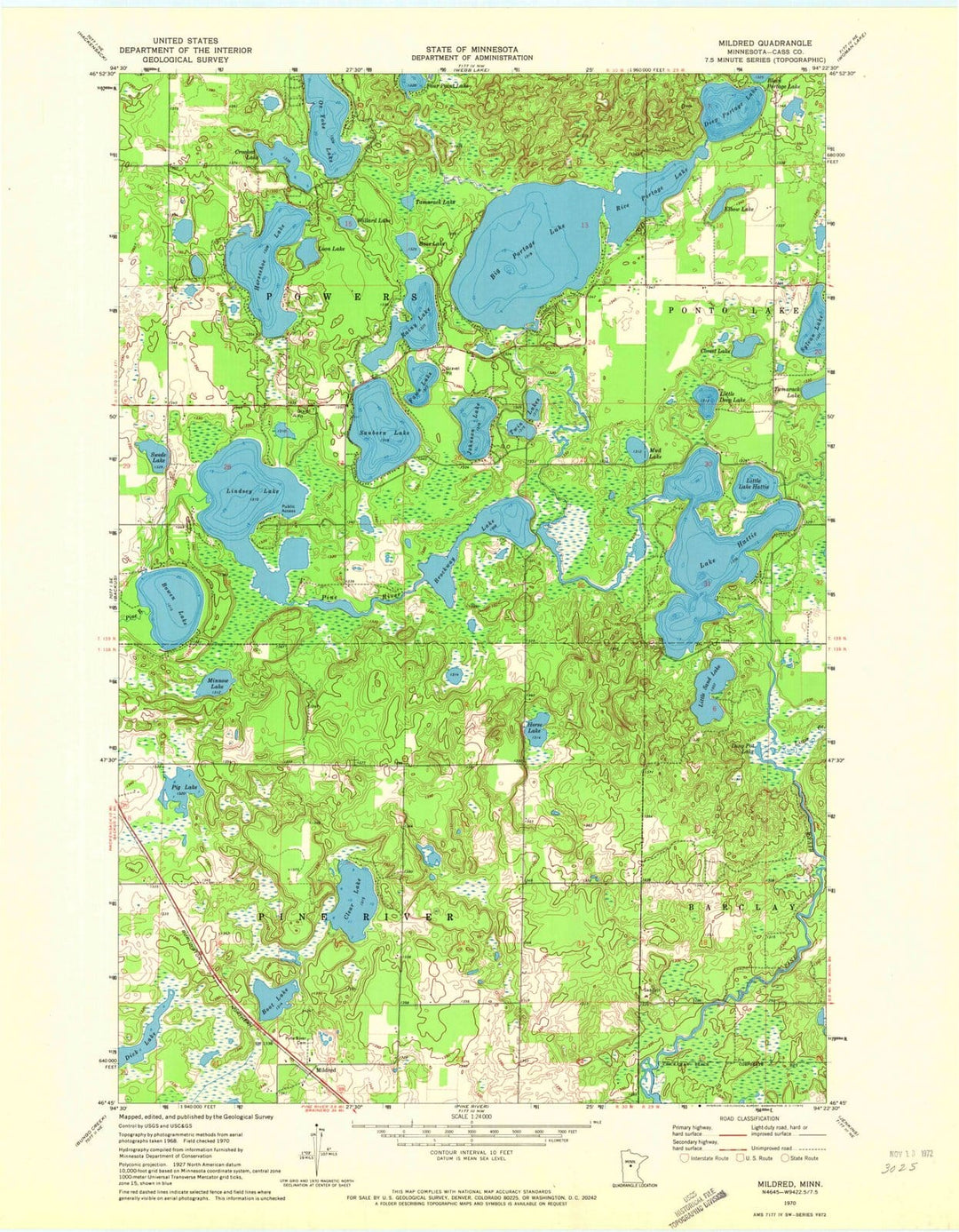 1970 Mildred, MN - Minnesota - USGS Topographic Map