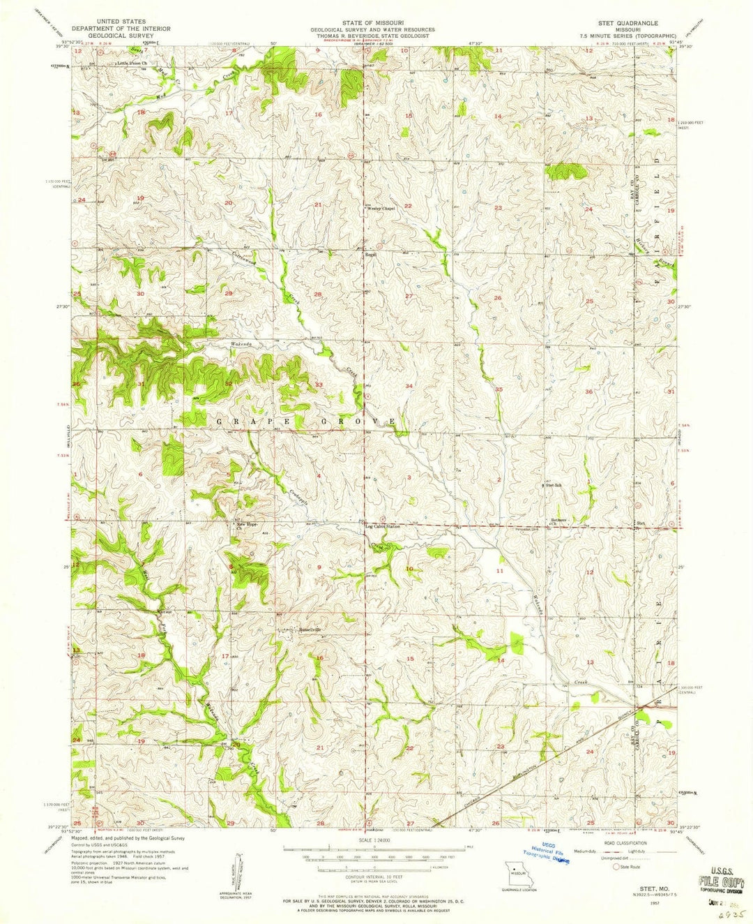 1957 Stet, MO - Missouri - USGS Topographic Map