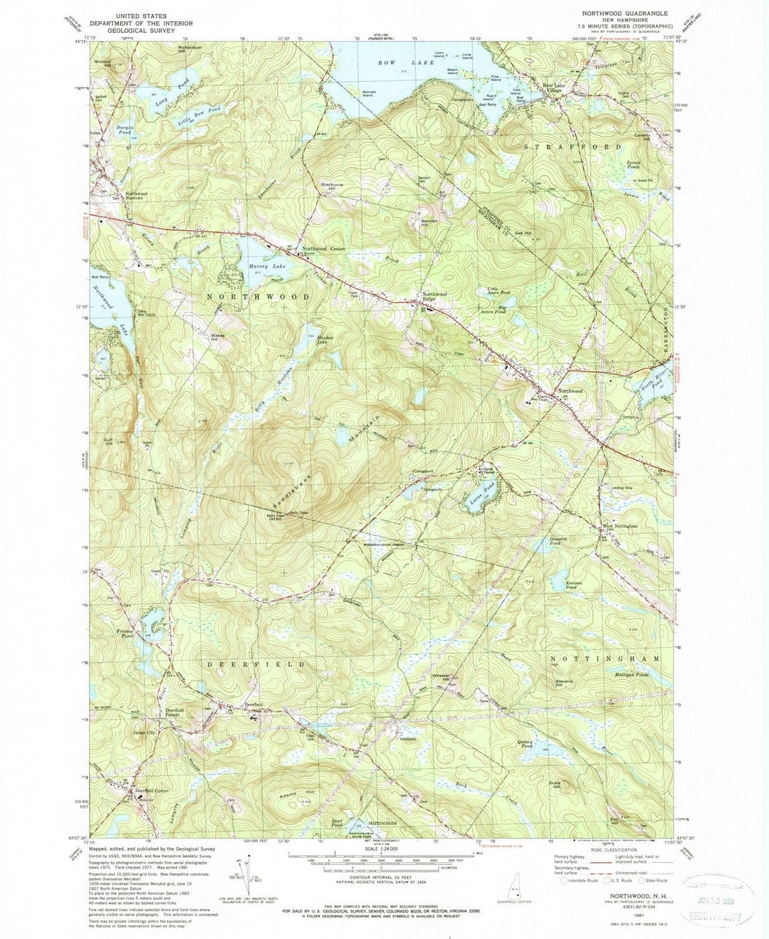 1981 Northwood, NH - New Hampshire - USGS Topographic Map