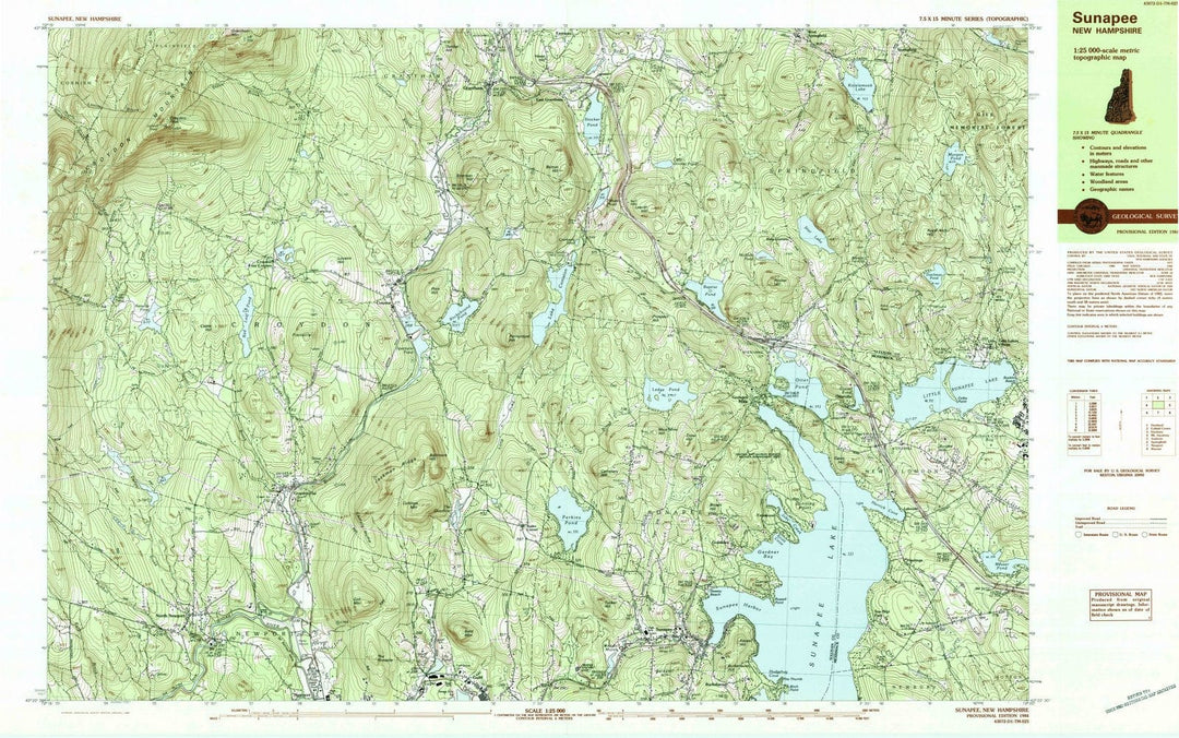 1984 Sunapee, NH - New Hampshire - USGS Topographic Map