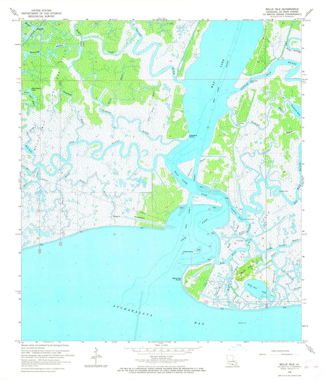 1966 Belle Isle, LA - Louisiana - USGS Topographic Map
