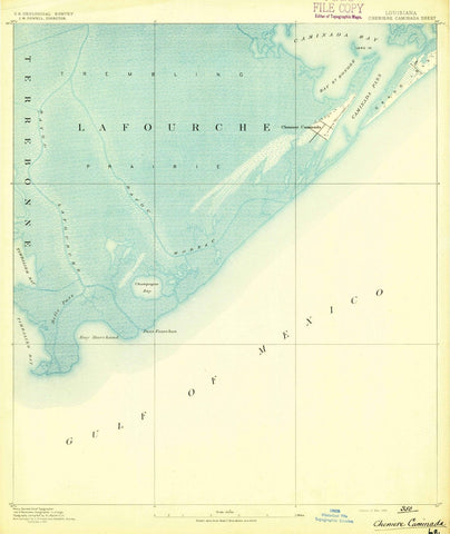 1892 Cheniere Caminada, LA - Louisiana - USGS Topographic Map