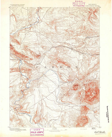 1893 Fort Steele, WY - Wyoming - USGS Topographic Map