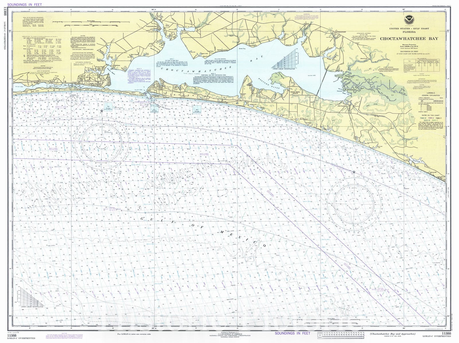 Historic Nautical Map Choctawhatchee Bay And Approaches, 1979 NOAA C