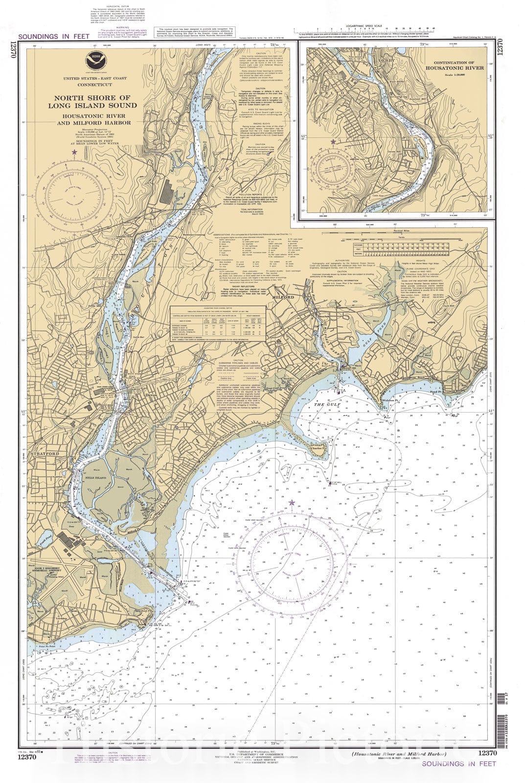Historic Nautical Map - North Shore Of Long Island Sound - Housatonic River And Milford Harbor, 1993 NOAA Chart - Connecticut (CT) - Vintage Wall Art