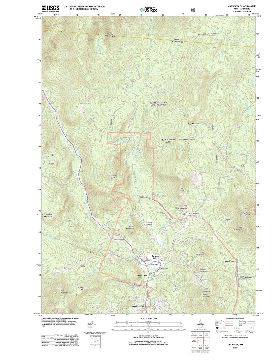 2012 Jackson, NH - New Hampshire - USGS Topographic Map
