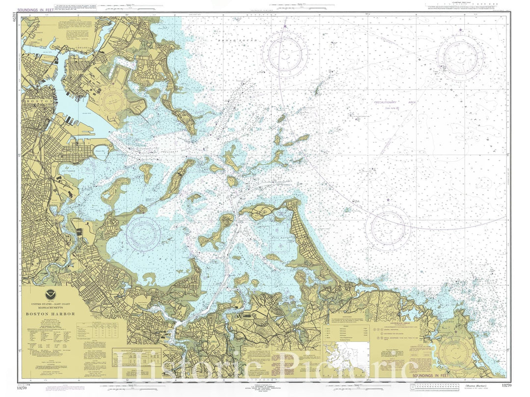 Historic Nautical Map - Boston Harbor, 1996 NOAA Chart - Massachusetts (MA) - Vintage Wall Art