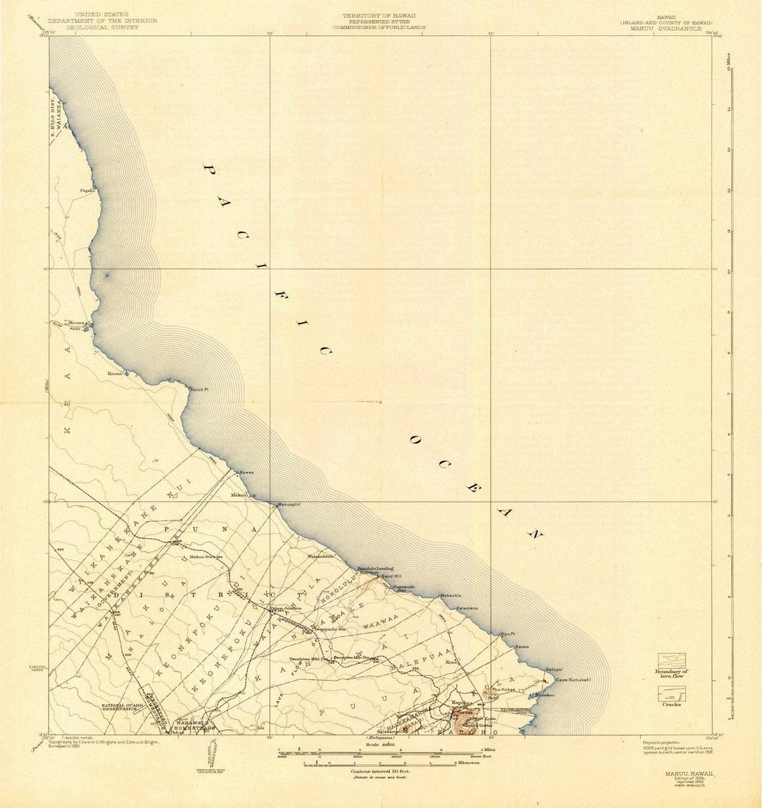 1924 Makuu, HI - Hawaii - USGS Topographic Map